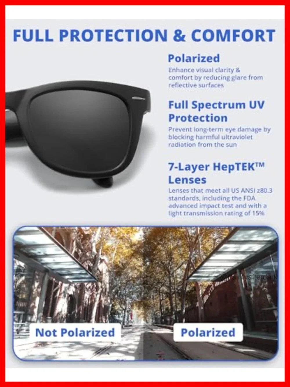 Polarized Folding Sunglasses UV400 Protection with Vegan Leather Case